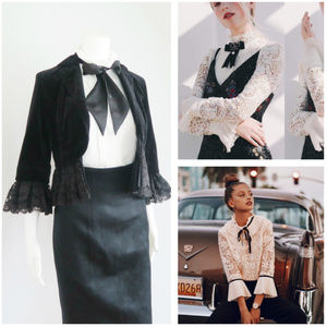 FINAL OFFER FINAL Black Velvet Blazer Jacket S
